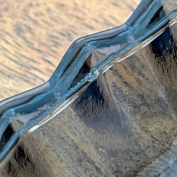 Vintage Libbey Smoke Gray Swirl Glass 10" Serving Plate / Platter Diamond Center - Picture 7 of 7